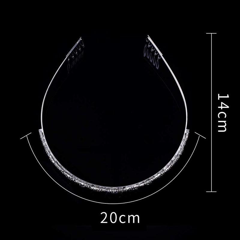 Bseash Silver Crystal Tiara Crown Headband Princess Elegant Crown with combs for Women Girls Bridal Wedding Prom Birthday Party - Image 3